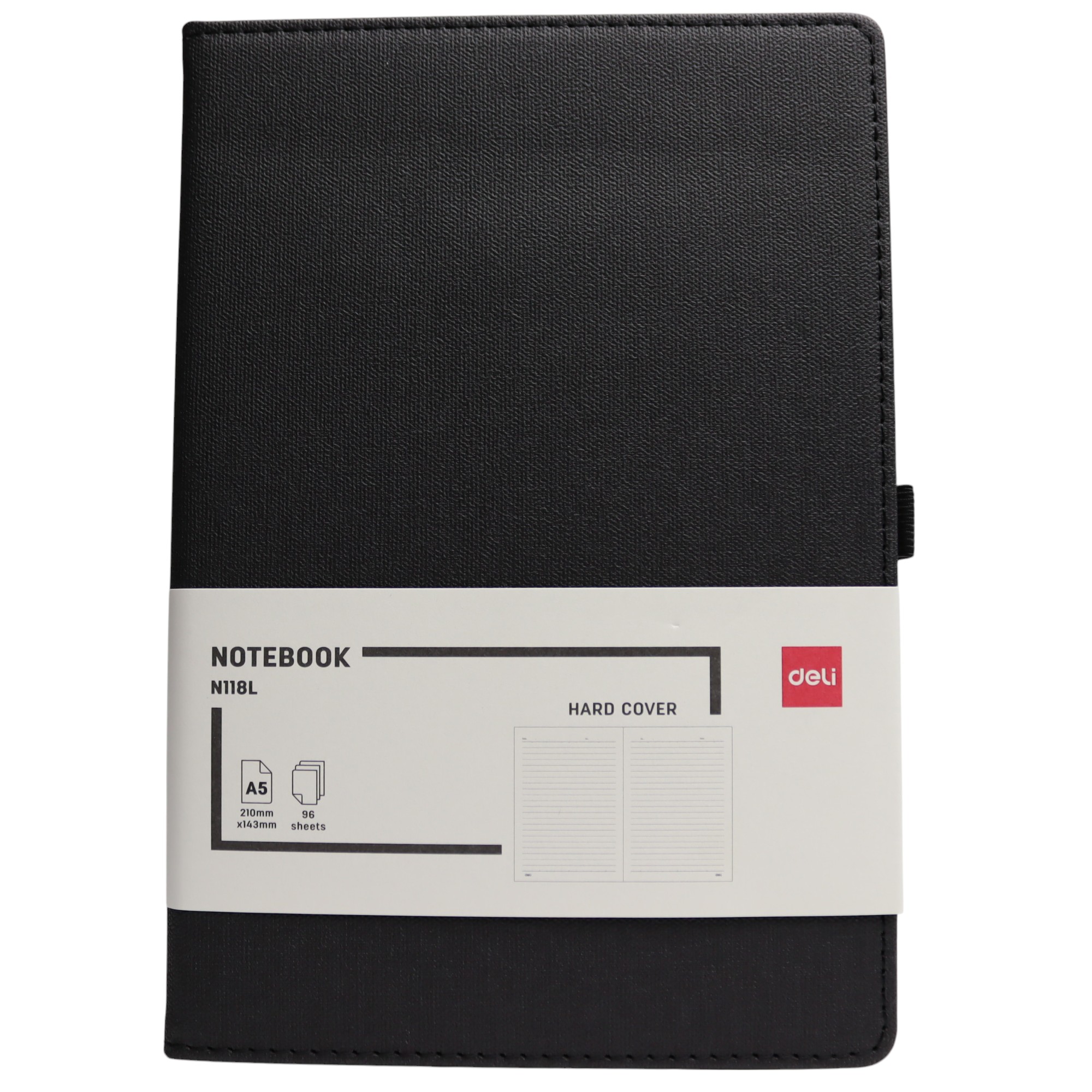 Bloknot Deli N118L A5 96v qara