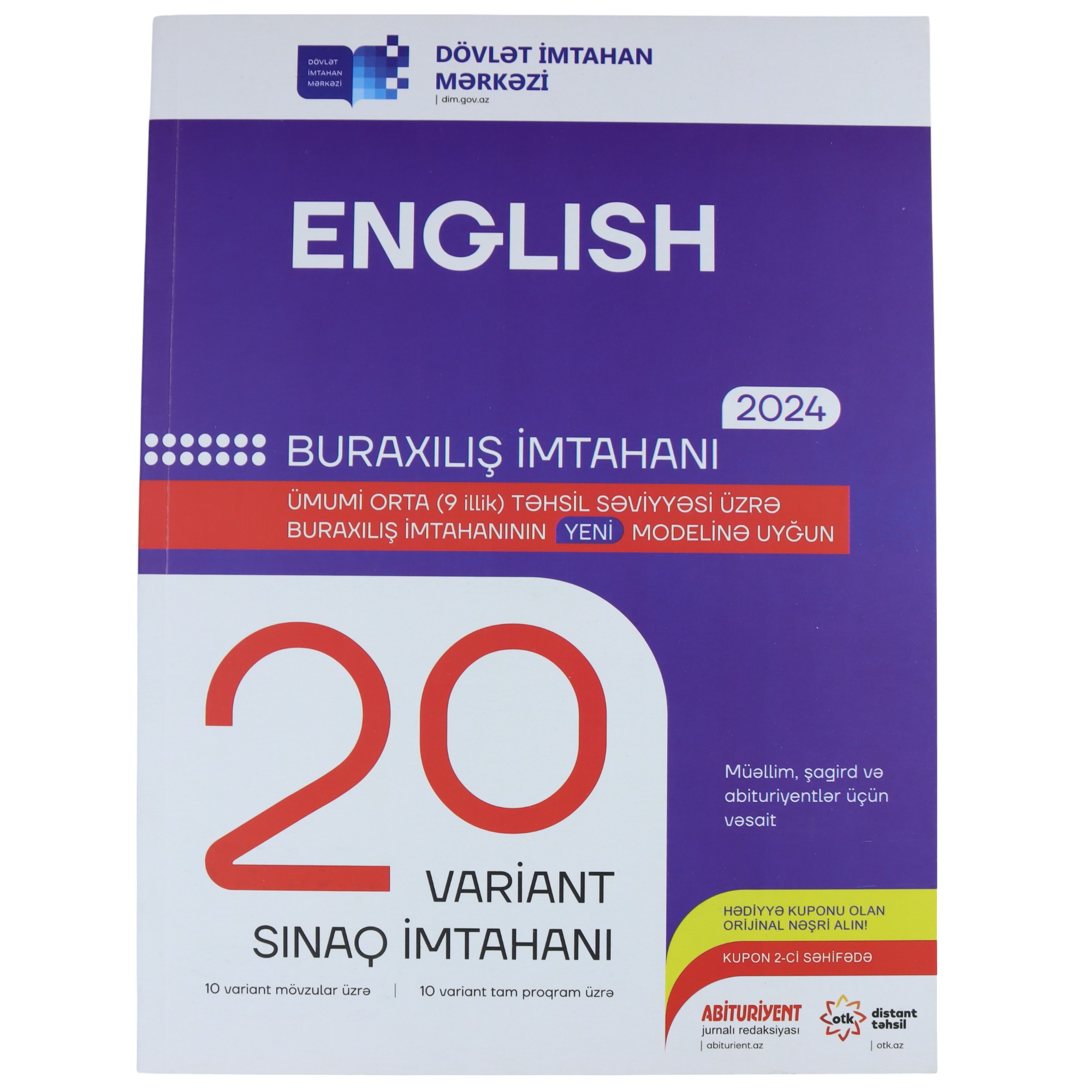 20 Variant sınaq English 9 illik / DİM