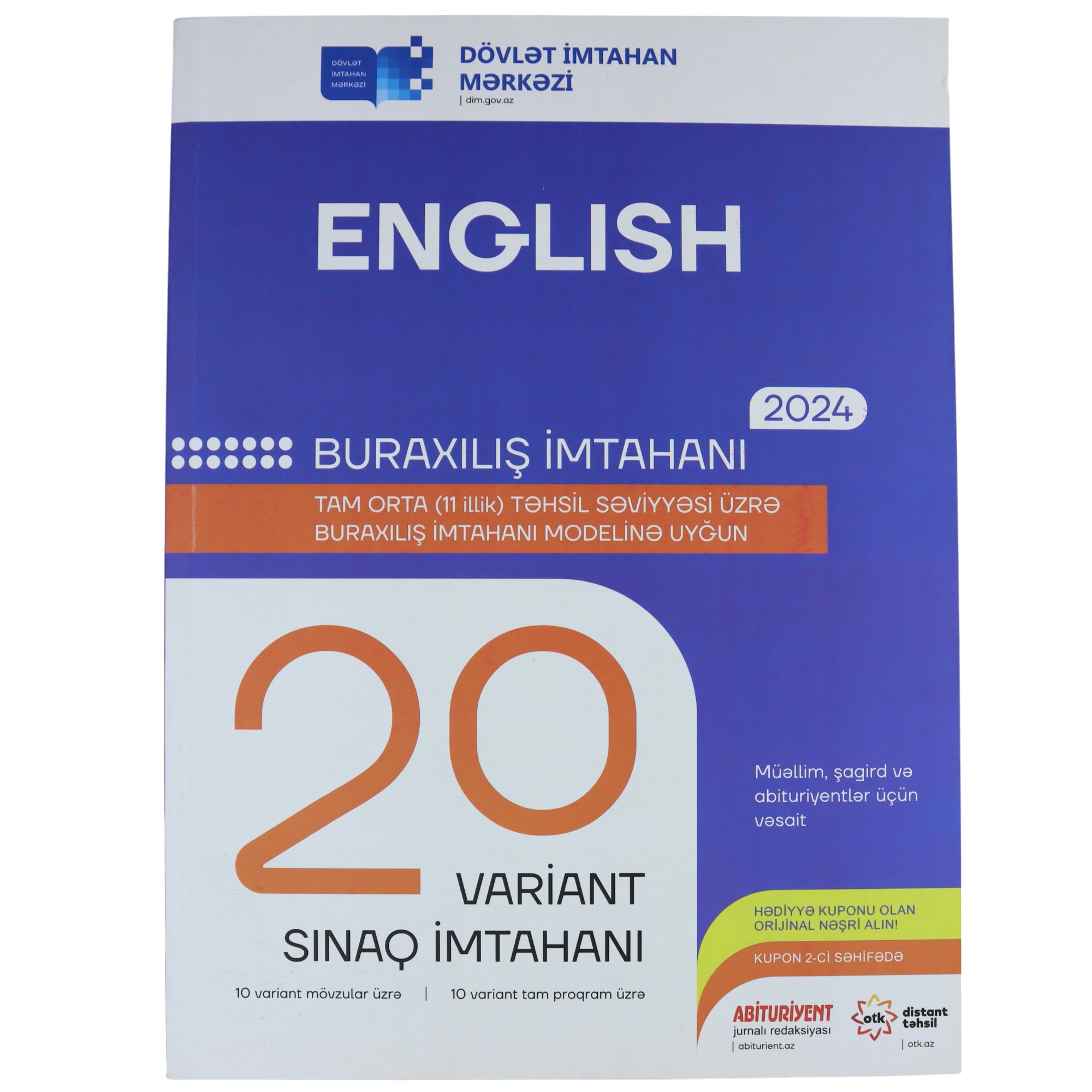20 Variant sınaq English 11 illik / DİM
