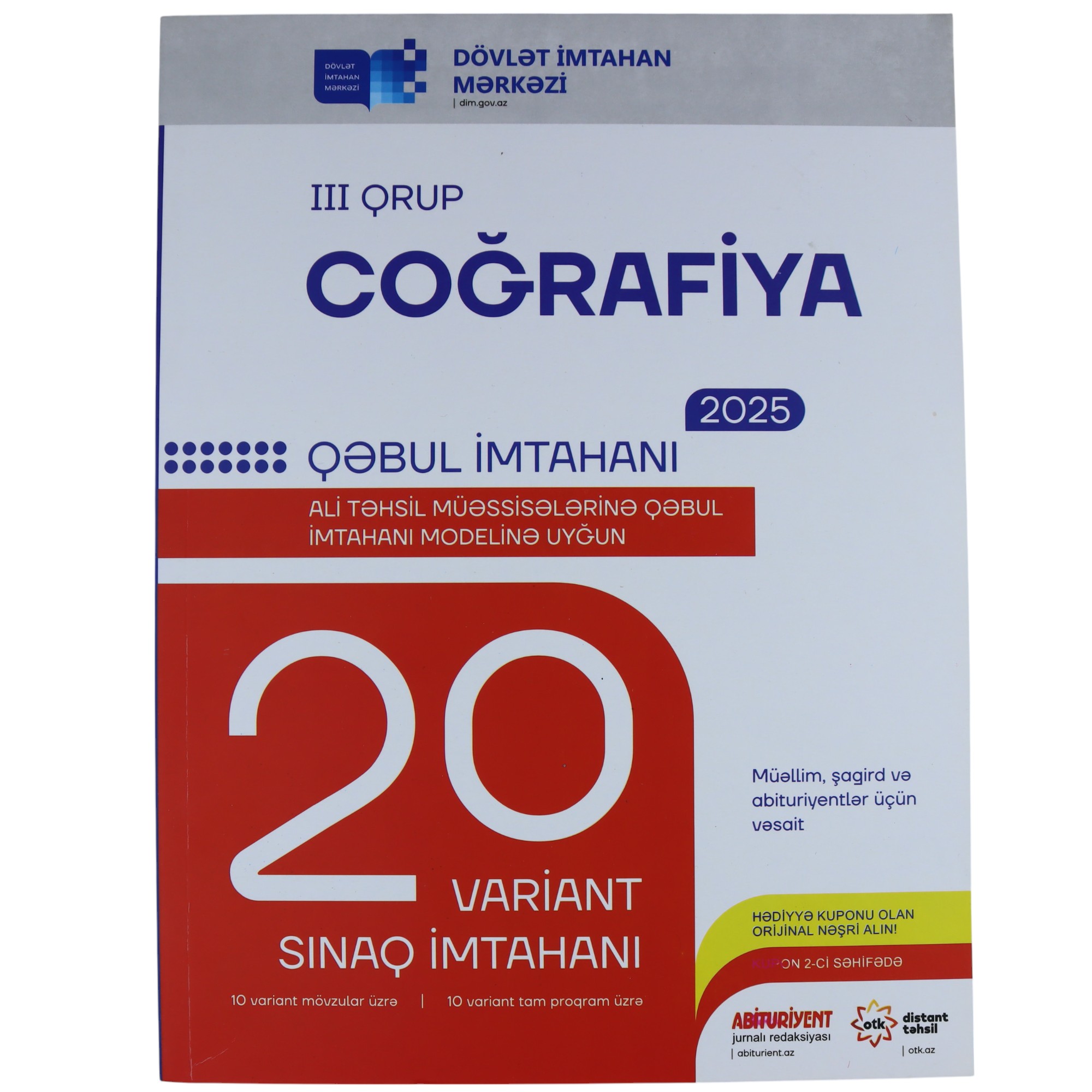 20 Variant sınaq III qrup Coğrafiya / DİM