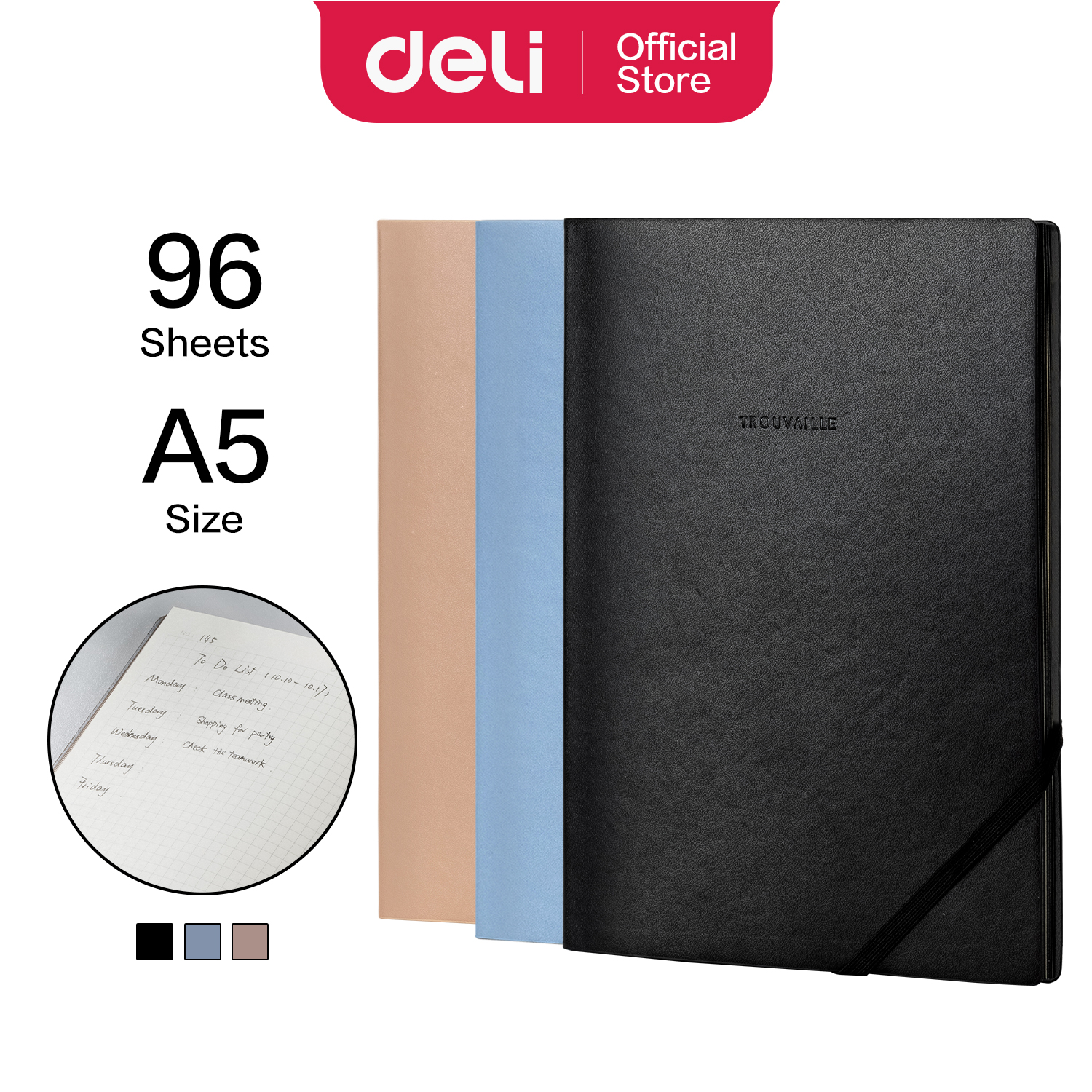 Bloknot Deli 002 A5 96v \ Qəhvəyi
