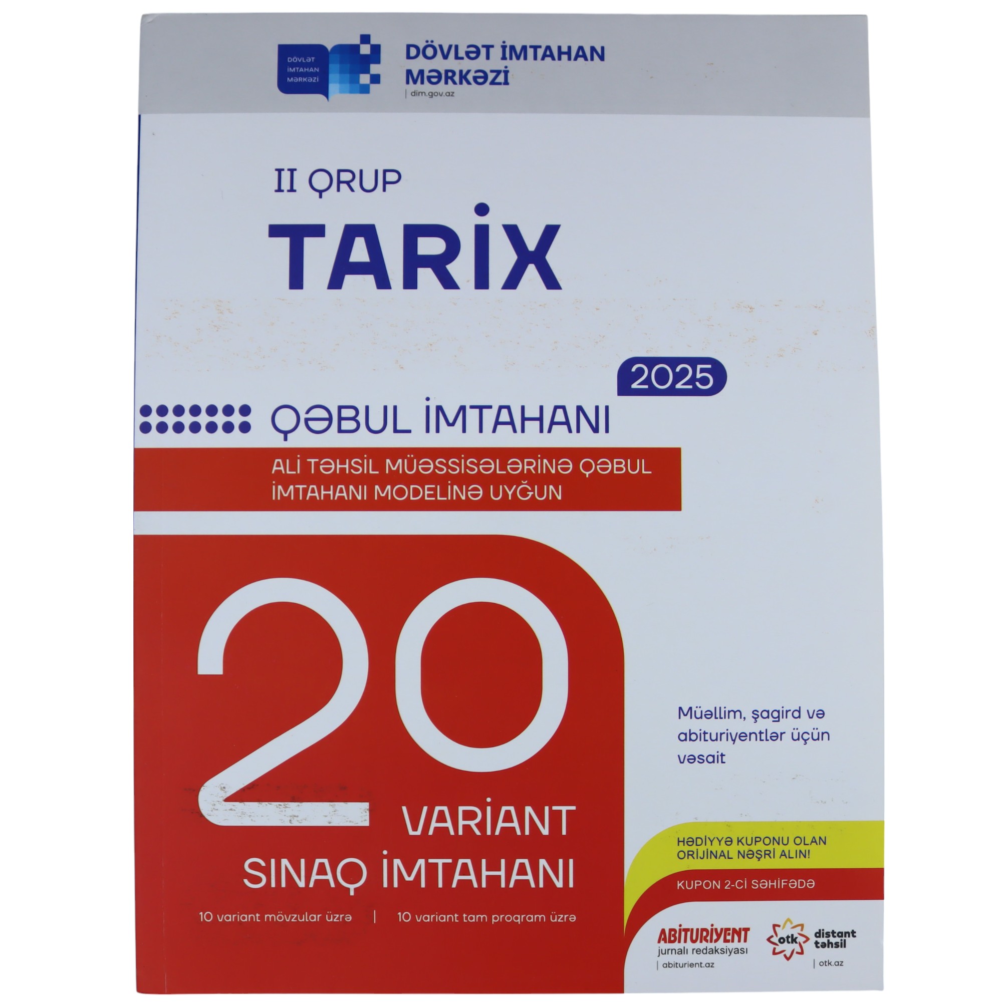 20 Variant sınaq II qrup Tarix / DİM
