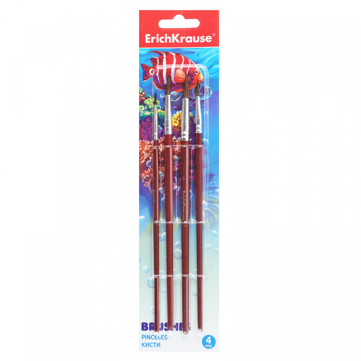 Fırça ERICHKRAUSE® DƏST 4-LÜ AKVAREL VƏ QUAŞ ÜÇÜN PONİ 56090