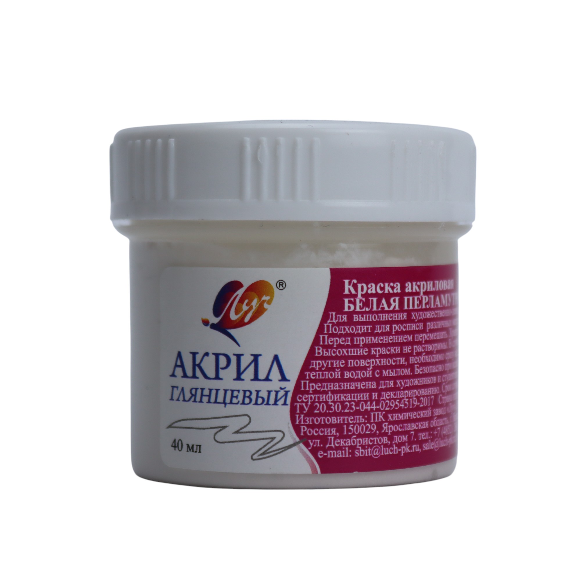 Akril boya 40 qr Banka / Belaya perlamutrovaya / 25C 1560-08