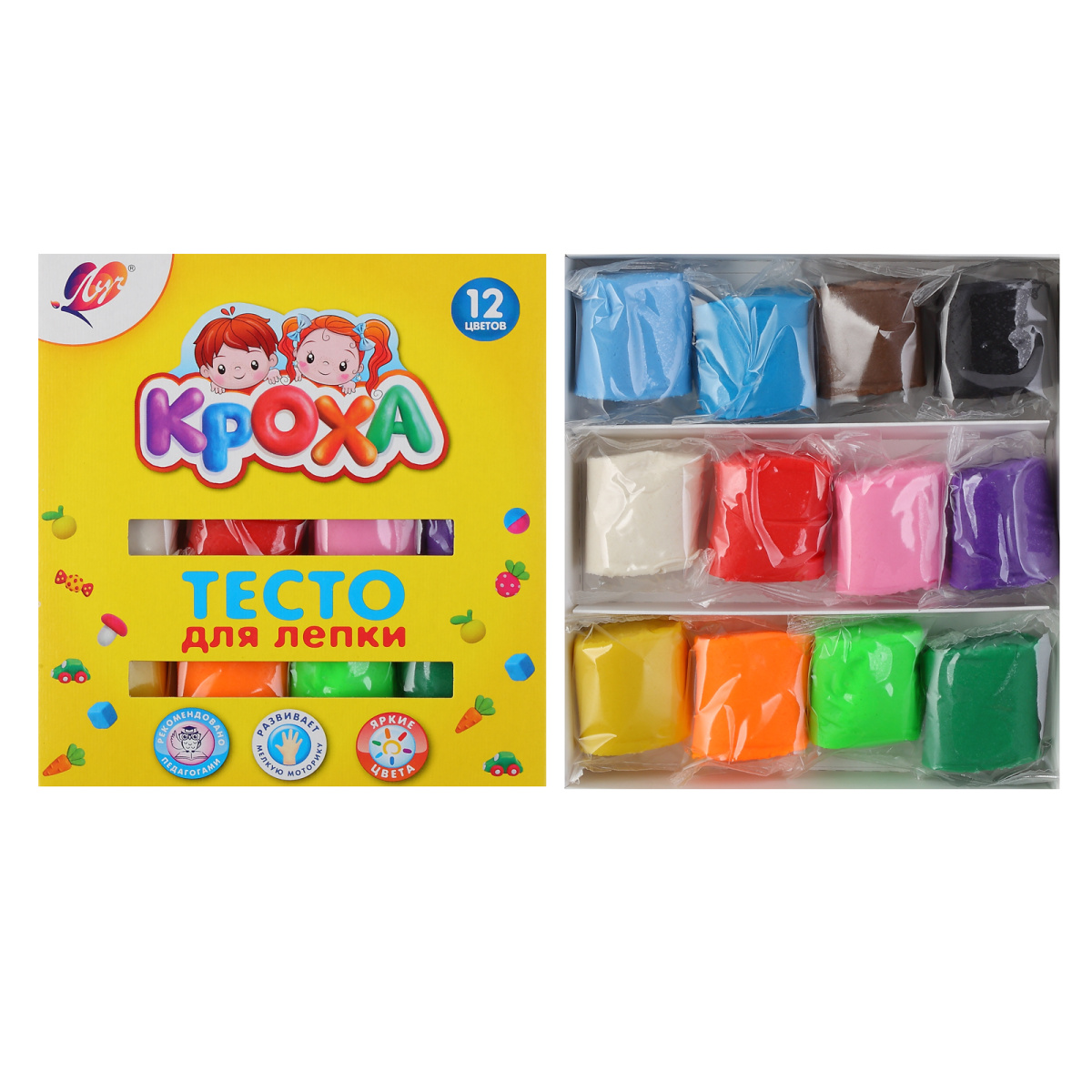 Testo dlya lepki / 12 rəng / 420 gr / Kroxa