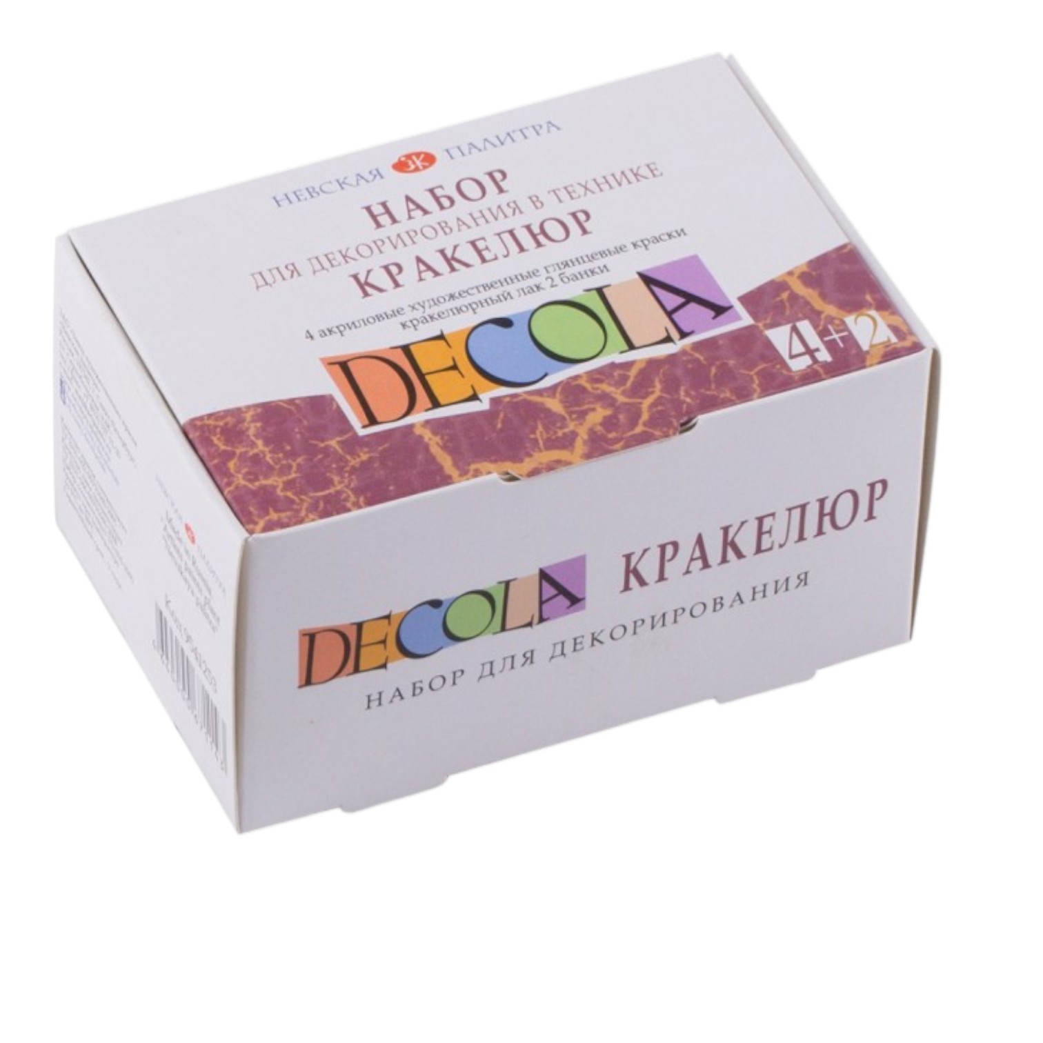 Akril boya dəsti / в технике Кракелюр / 4 rəng + 2 lak / 9541253 / Decola