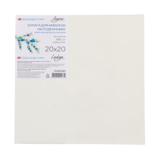 Akvarel kağızı-çərçivədə / 300 q/m2 / 100 % pambıq / 20*20 sm / 252452487 / Ladoqa