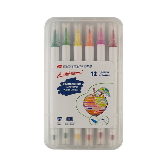 Marker / 2 tərəfli / 12 rəng / 323422602 / Ya Xudojnik