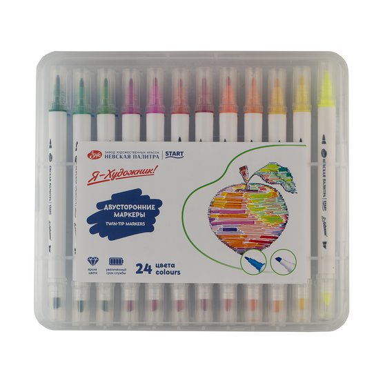 Marker / 2 tərəfli / 24 rəng / 323422603 / Ya Xudojnik