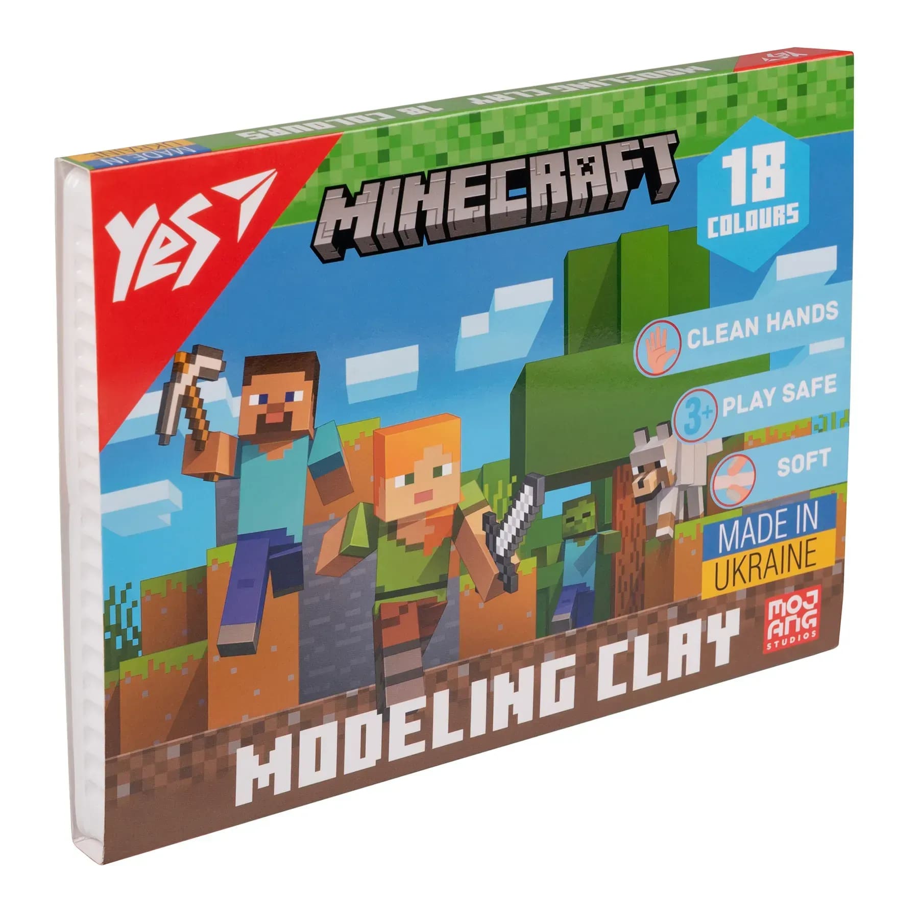 Plastilin 360 gr / 18 rəng / 540678 / Minecraft YES