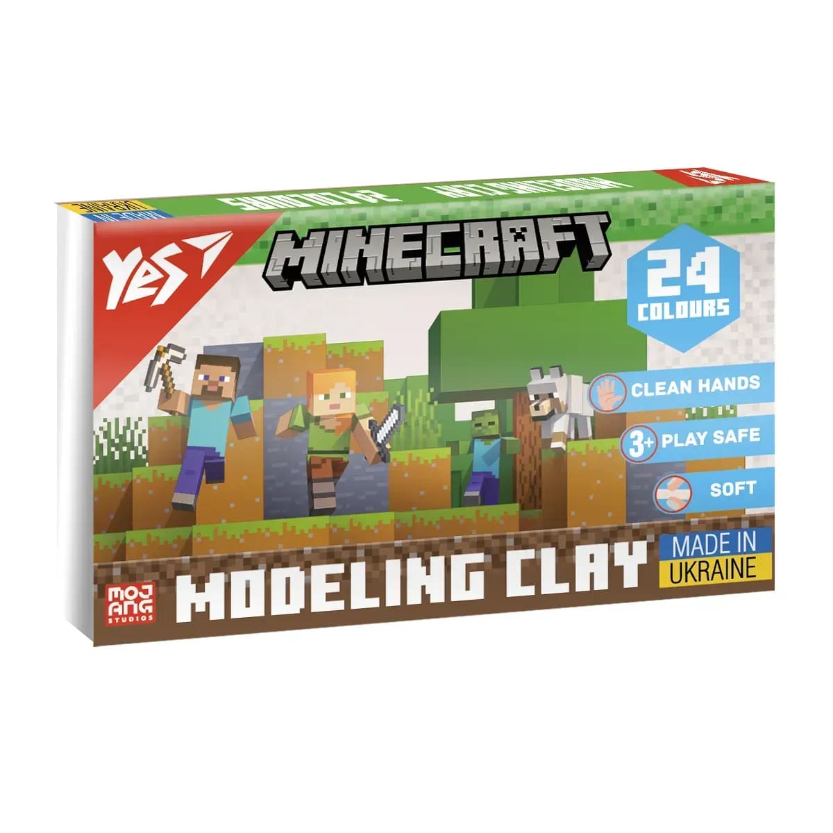 Plastilin 480 gr / 24 rəng / 540682 / Minecraft YES