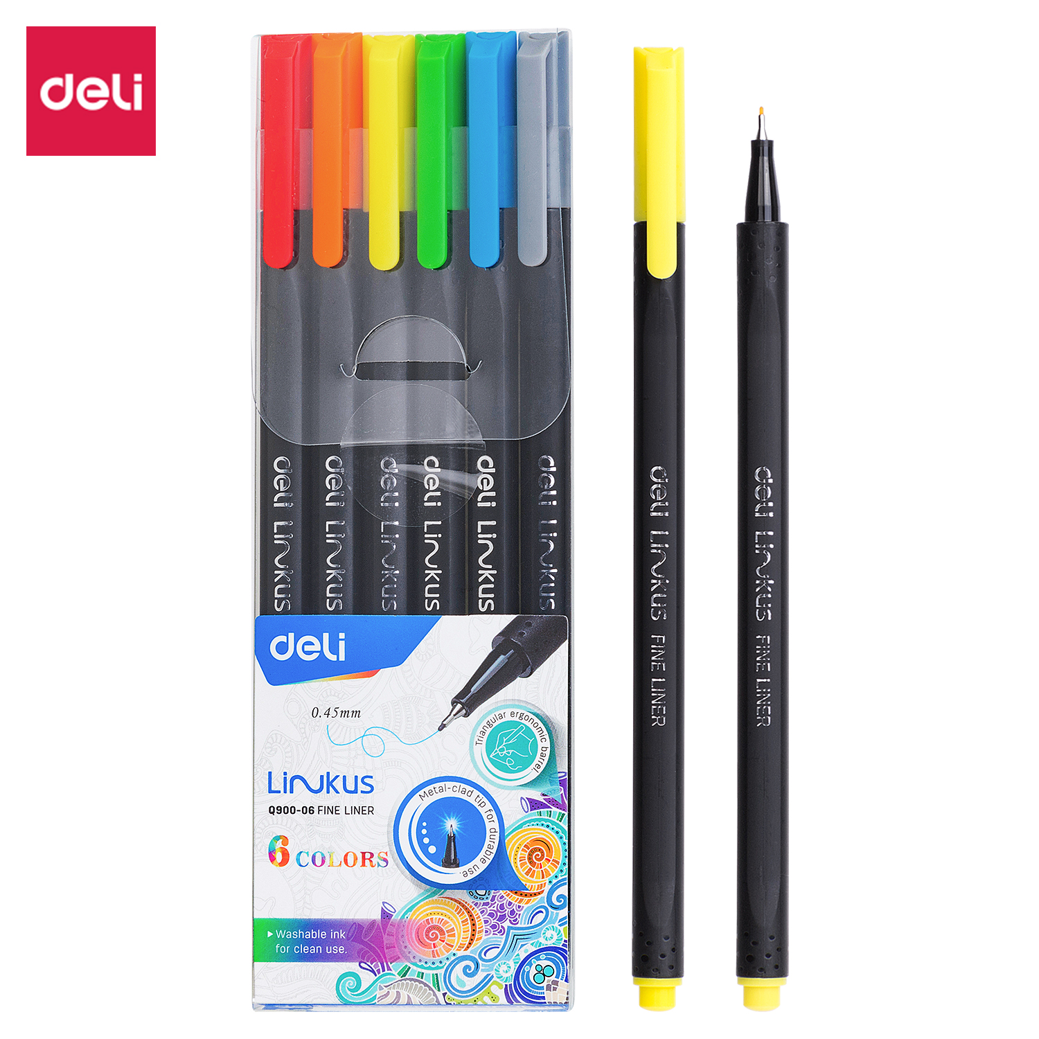 Qələm liner 6 rəng 0,45 / Q900-06 / DELI