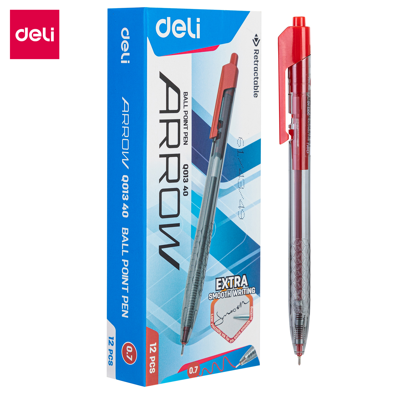 Qələm 0.7  mm / Qırmızı / Q013 40 / DELI