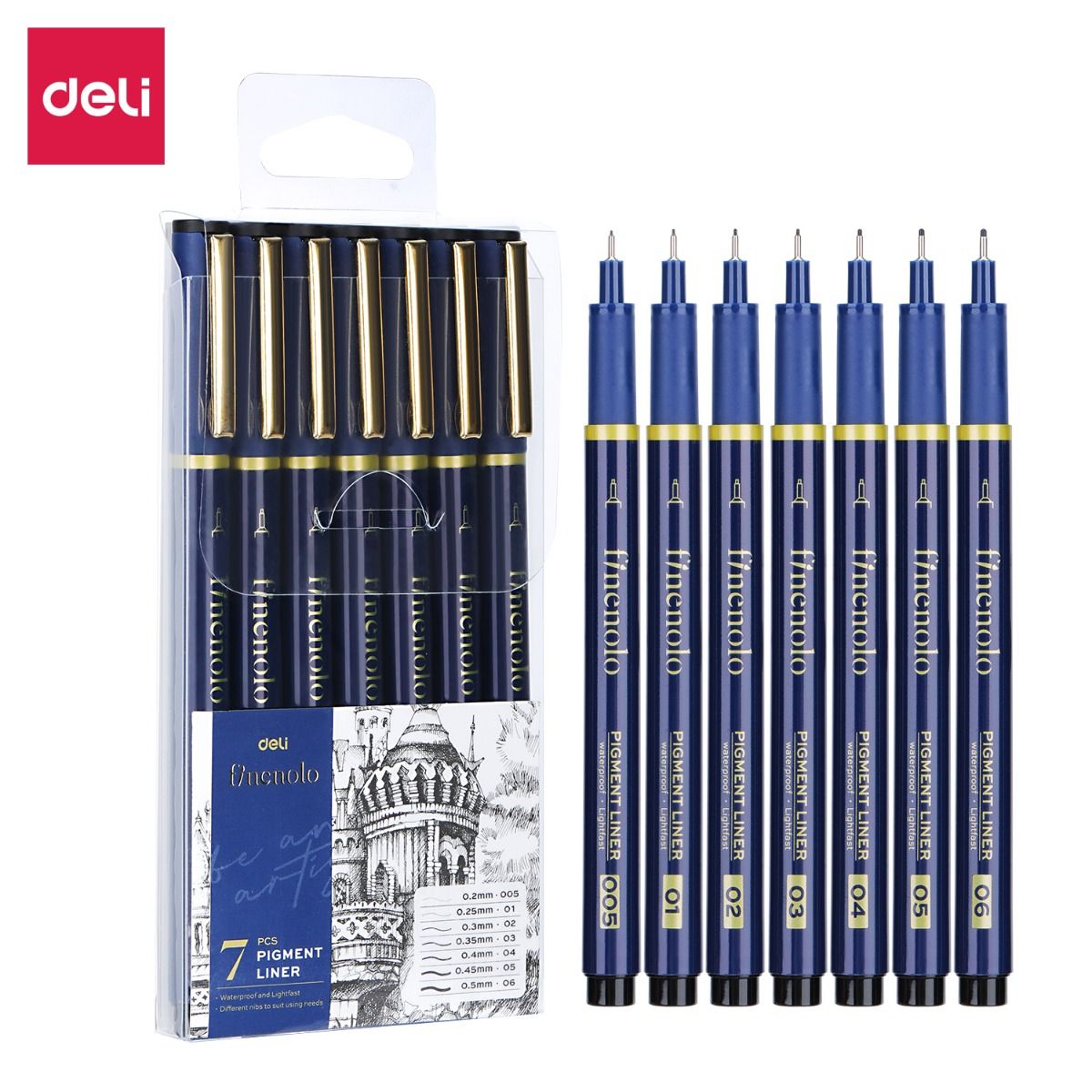 Marker dəsti Q909 Deli 7r Fineliner