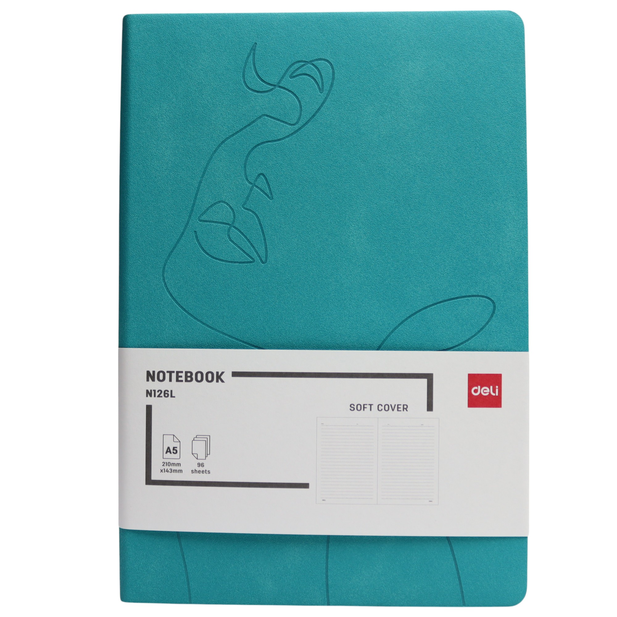 Bloknot Deli N126L A5 112v Dəri üzlü yaşıl