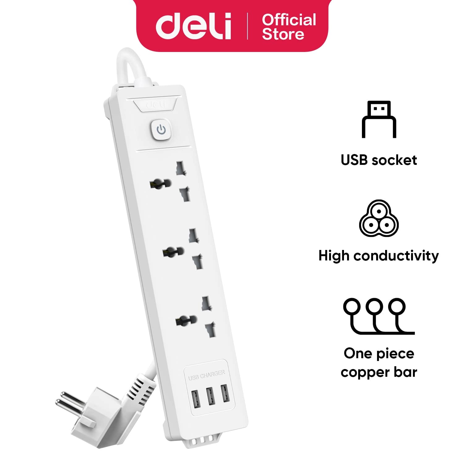 Udlinitel Deli T408 ağ USB 3/2