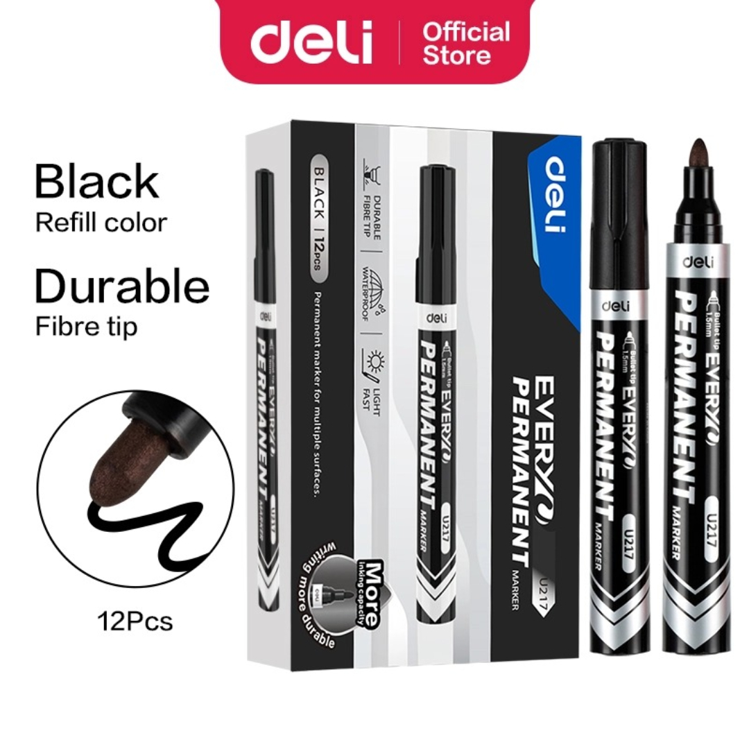 Marker permanent / Qara / U217-BK / Deli
