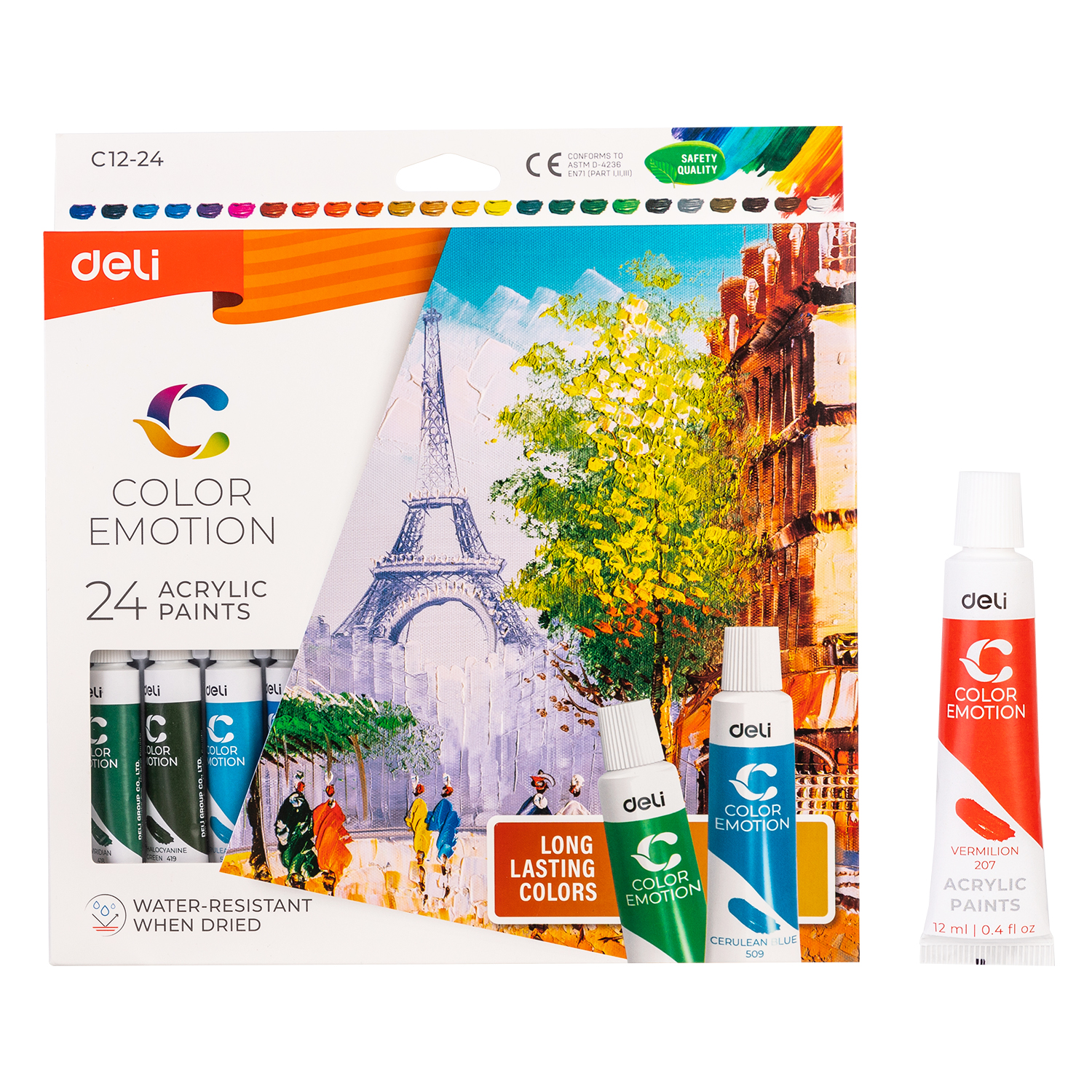 Akril boya 24 rəng / C12-24 / DELI