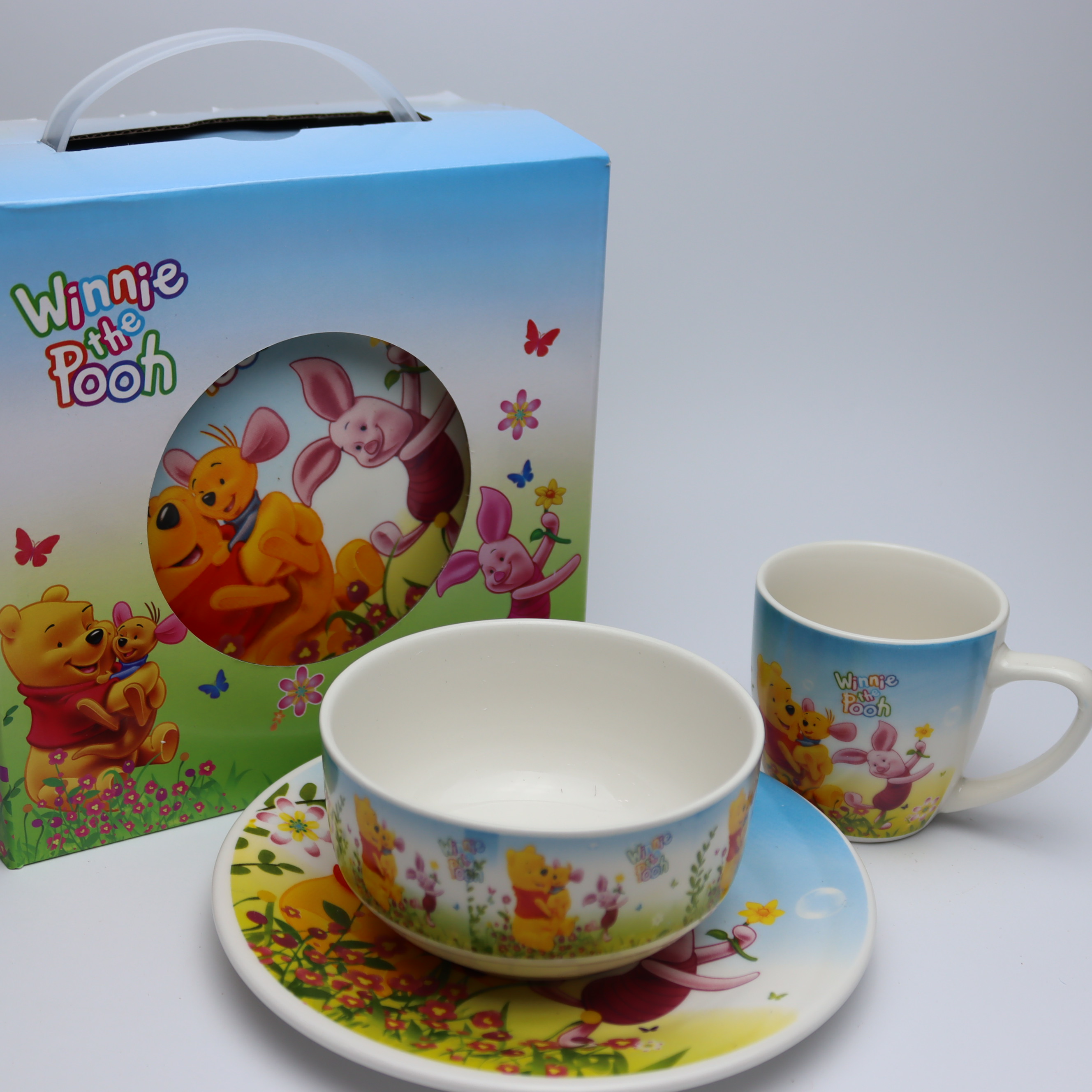 Fincan + boşqab + kasa dəsti / Winnie Pooh / SU-59