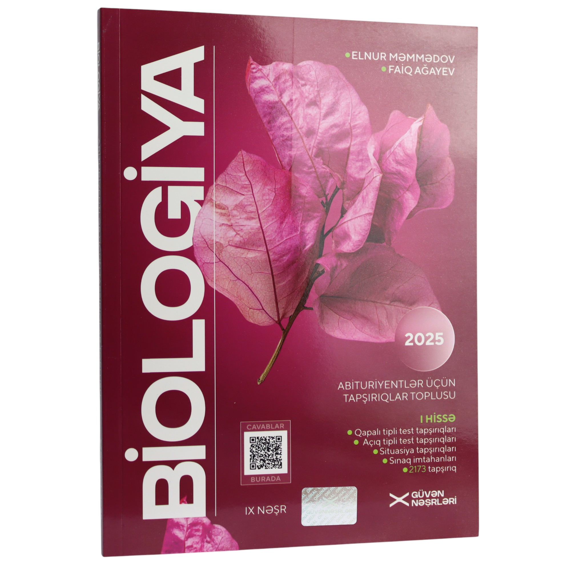 Biologiya - Abituriyentlər üçün tapşırıqlar toplusu / I hissə / Elnur M.; Faiq A./ Güvən Nəşr.
