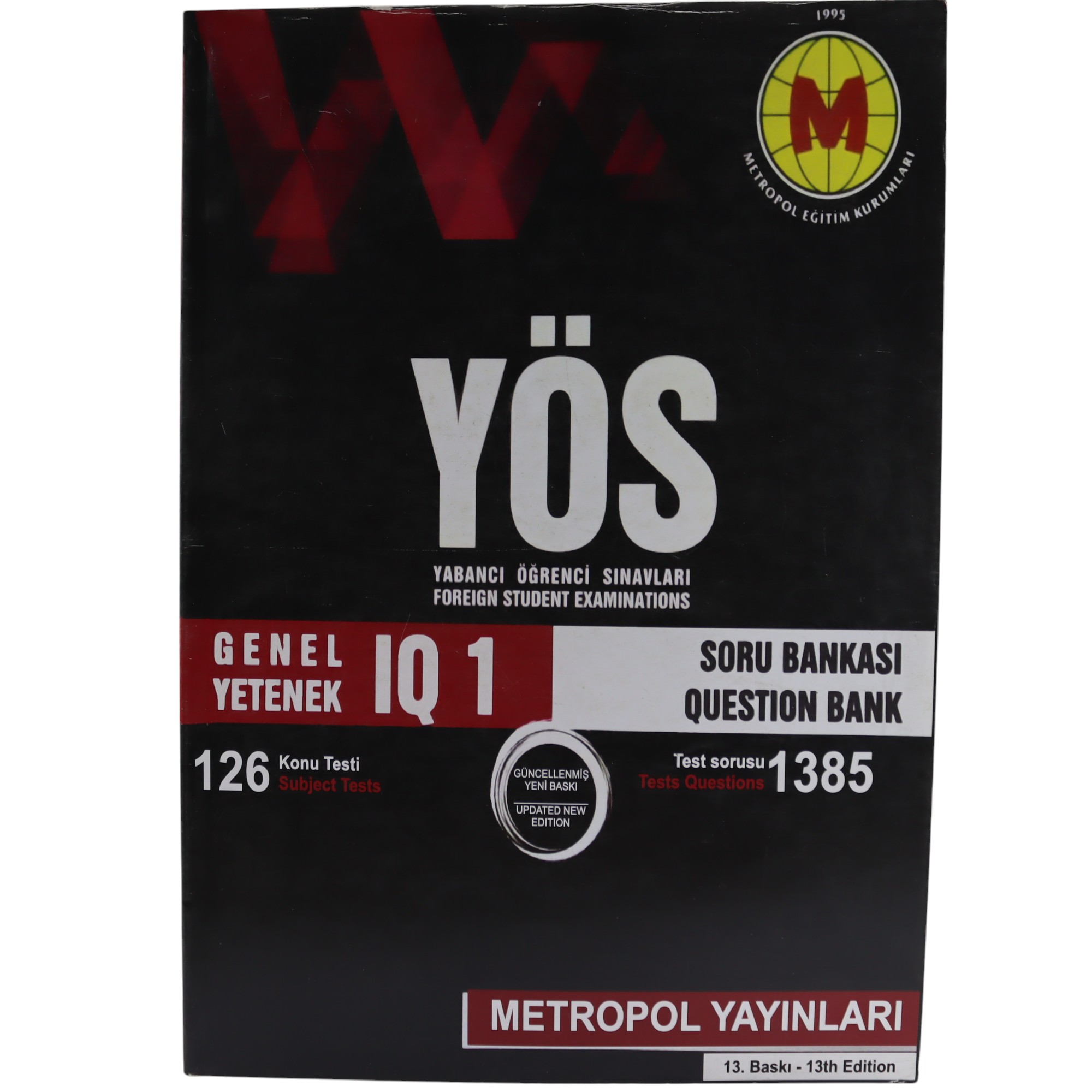 YÖS Genel Yetenek IQ1 / 126 konu testi / 1385 test sorusu / / Metropol yayınları